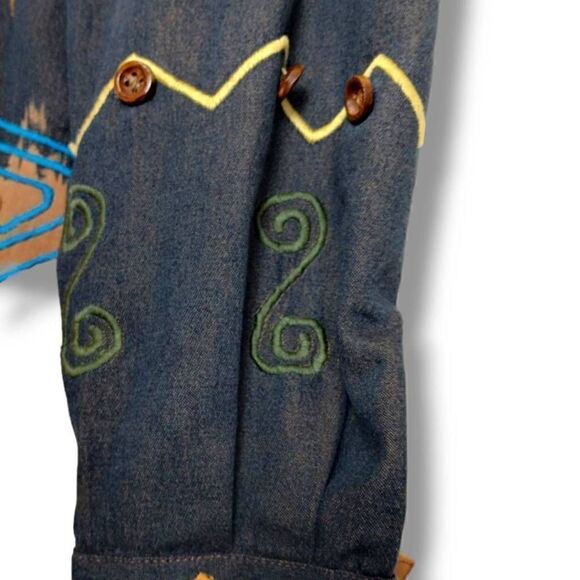 Vtg Stonebridge Womens Jacket‎ Sz XL Tan Black Buttons Decor Western Outdoors - Picture 10 of 14